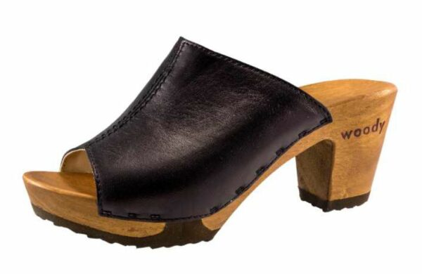 Elly Damen Clog Pantolette woody® schwarz