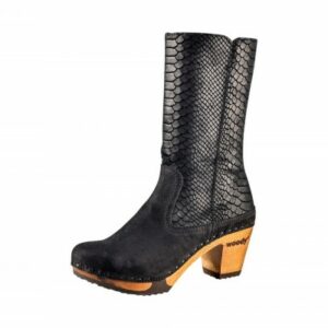 Marion Damen Clog Stiefel Nero Pyton woody®