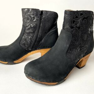 Tanja Damen Clog Stiefelette woody® Nero- Brownish