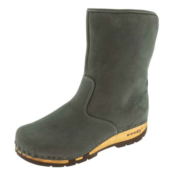 Ulli Damen Clog Schlupfstiefel woody® Grigio